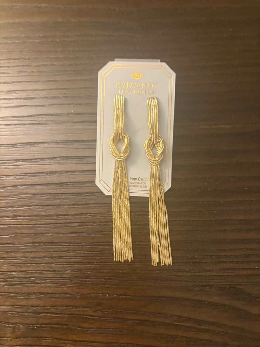 NEW Eye Candy Gold Knot Tassel Earrings
